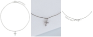 Giani Bernini Cubic Zirconia Cross Charm Ankle Bracelet in Sterling Silver, Created for Macy's
